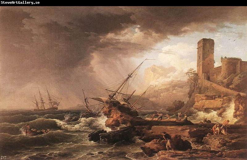 Claude-joseph Vernet Storm with a Shipwreck